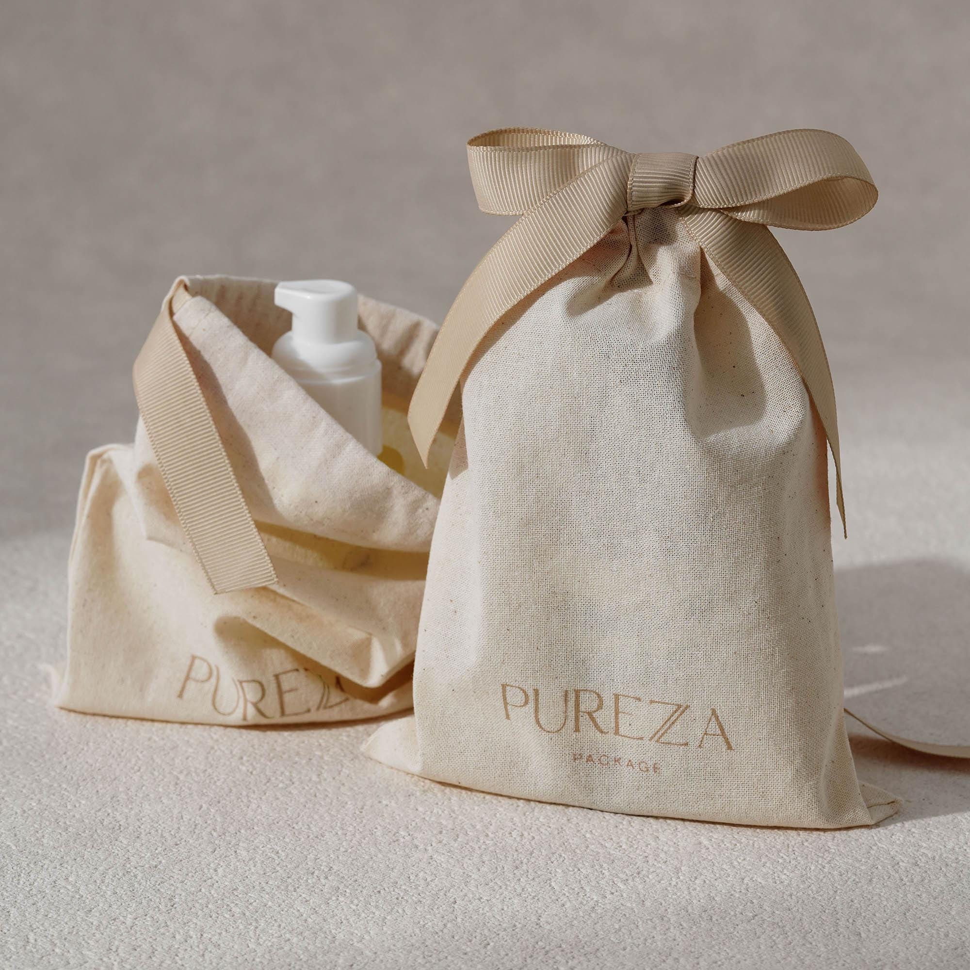Kantong Serut Katun Alami yang - Luxury Skincare Packaging ulasan dan harga